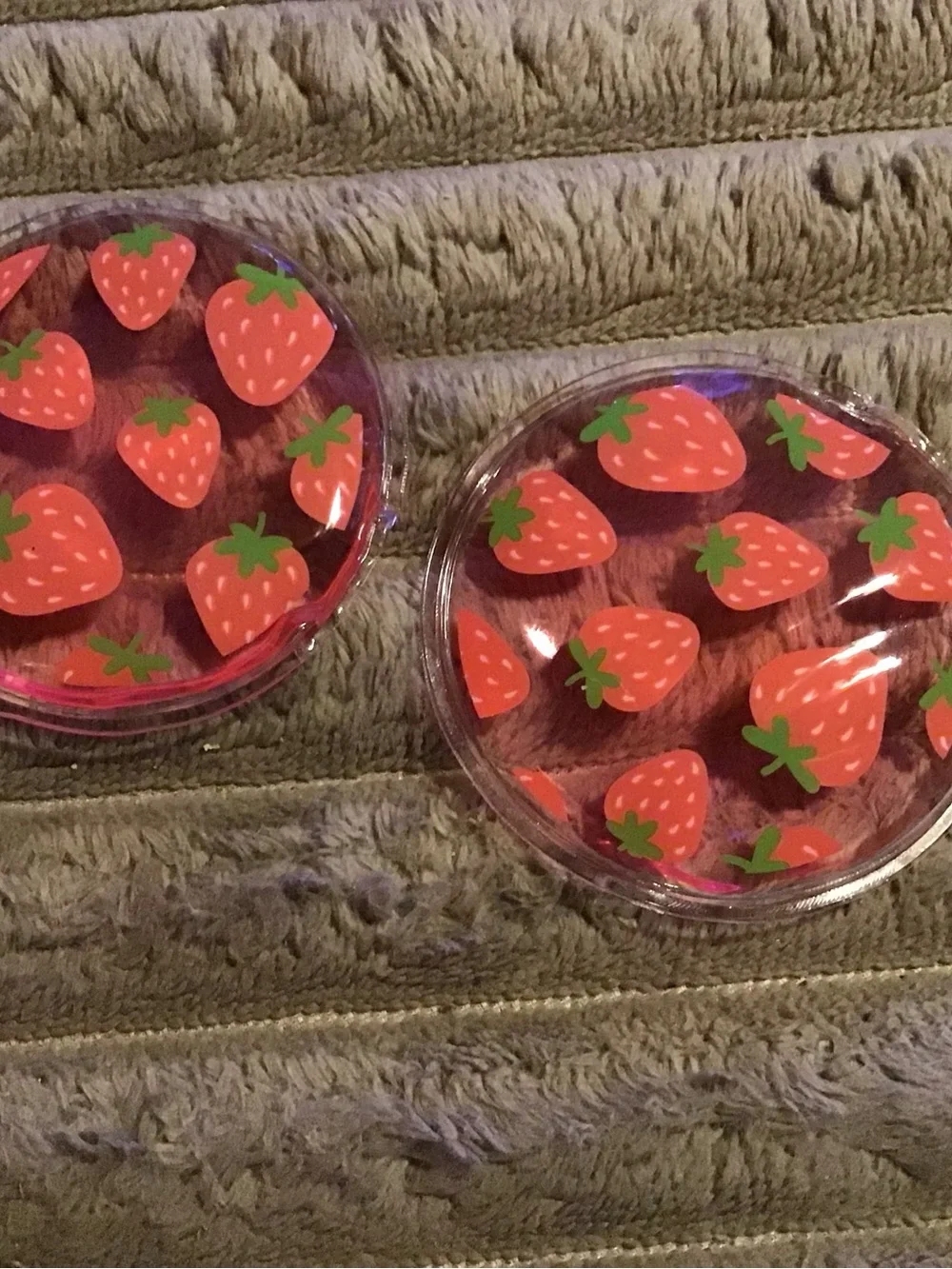 Clear Strawberry Print freezable gel eye masks